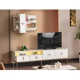 JVmoebel Modernes Set TV-Lowboard 45 cm x 57 cm Weiß Holz