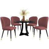 MIRJAN24 Stuhl Cleo (1 Stück), Beine aus Metall, 59x50x87 cm rosa