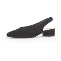 Gabor Slingpumps, Blockabsatz, Abendschuh, Sommerschuh mit elastischem Riemchen, schwarz