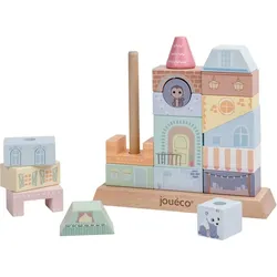 Jouéco The Wildies Family Stacking Houses Activity Spielzeug aus Holz 12 m+ 20 St.