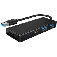 RaidSonic Icy Box IB-HUB1423CR-U3, USB-Hub, Dual-Slot-Cardreader, USB-A 3.0 [Stecker] (60795)