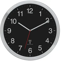 TFA Dostmann 60.3545.01, Wand, Analoge Uhr, Rund, Aluminium, Schwarz, Metall, Gl