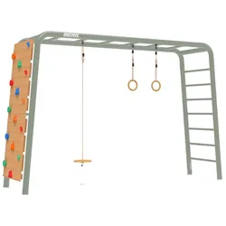 BERG PlayBase Large TL Grün inkl. Tellerschaukel, Ringen und Kletterwand