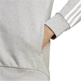 Adidas Essentials French Terry 3-Streifen Kapuzenjacke Medium Grey Heather / White L