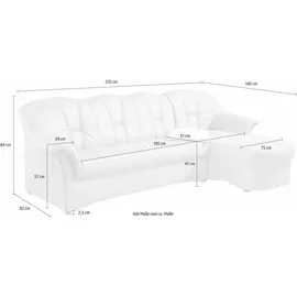 DOMO collection Eckcouch Kunstleder 2-Sitzer Rot