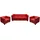 MCW 3-1-1 Couchgarnitur Lille ~ Leder, rot