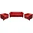 MCW 3-1-1 Couchgarnitur Lille ~ Leder, rot