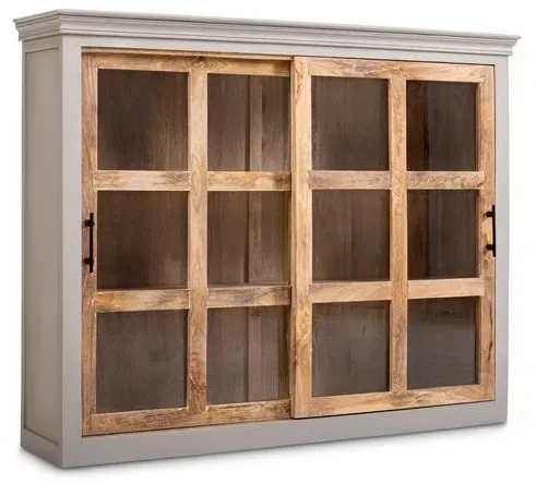 Buffetaufsatz Toulon Holz Grau, Weiß Grau /