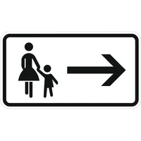 Adco Zusatzschild 1000-22, 330x600mm Fußgänger rechts halten RAL-Gütezeichen Folie