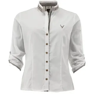 OS-TRACHTEN Langarmbluse Stehkragen, weiß 36