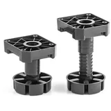 woplus 1x Sockelfuß höhenverstellbar 95–145 mm | Küchenfuß Set-Ersatz extrem belastbar bis 450 kg | Stabiler Möbelfuß aus schlagfestem Kunststoff | Verstellfuß für Küchenschrank & Werkstatt