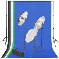 VidaXL Fotostudio Set Hintergrund Beleuchtungsset Studioleuchte Hintergrundsystem Studioset Studioschirm