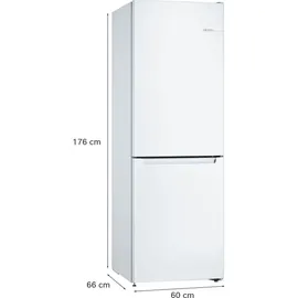 Bosch Serie 2 KGN33NWEB Kühl-Gefrierkombination (282 l, 1760 mm hoch, Weiß)