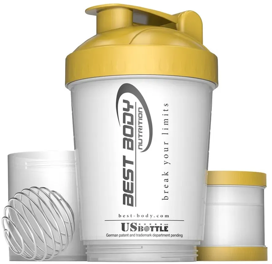 Preisvergleich Produktbild Eiweiß Shaker USBottle - weiß/gold - Design Best Body Nutrition - Stück