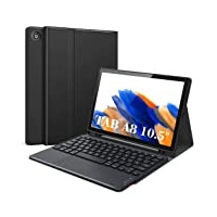 Earto Samsung Galaxy Tab A8 Hülle mit Tastatur, Smart Touchpad, Type C Wiederaufladbar Magnetische Tastatur für Galaxy Tab A8 10.5 Zoll 2021, QWERTZ Tastatur für Tab A8 SM-X200/X205/X207, Schwarz