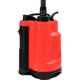 Grafner Drainage Schmutzwasserpumpe 400 Watt bis 7500 l/h Förderleistung, mit Schwimmschalter, flachabsaugend bis 25 mm, Ø16mm Fremdkörper, Drai...