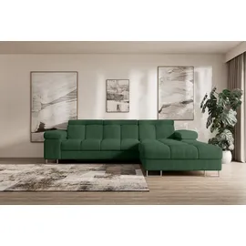 altdecor Ecksofa Cord mit Schlaffunktion 2-Sitzer Grün