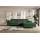 altdecor Ecksofa Cord mit Schlaffunktion 2-Sitzer Grün