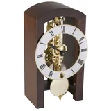 HERMLE 23015-030721 Moderne Skelett-Tischuhr, Nussbaum Braun, 18cm x 9cm x 11cm