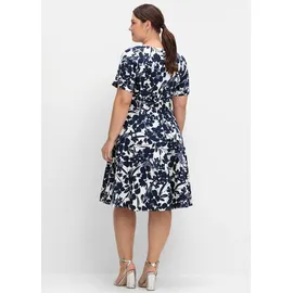 sheego Cocktailkleid Etuikleid Blau 52