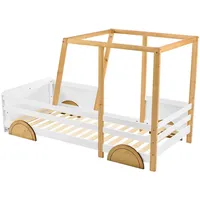 Okwish Autobett, Weiß, Holz, 90x200 cm, Kinder- & Jugendzimmer, Kindermöbel, Kinderbetten, Spielbetten