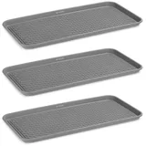 Navaris Schuhabtropfschale - 3X Schuhmatte Abtropfmatte - Schuh Abtropfschalen Grau für Schuhe - Schuh Abtropfschalen Regen Herbst Winter - Schuhwanne groß