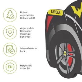 Kids Collective Jugendbett Autobett Batman 70 x 140 cm Holz schwarz