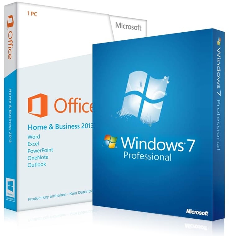 Windows 7 Professional + Office 2013 Home & Business Download 32/64 Bit