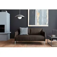 W.SCHILLIG 2-Sitzer sally Design-Sofa, Loungesofa, bequem, schmale Armlehnen, Breite 154cm, mit Metallfüßen in Silber matt, Breite 154 cm braun