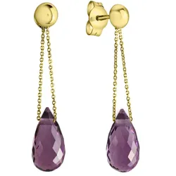 Celesta Ohrring 375/- Gold Amethyst lila Ohrringe   Weiss Damen 