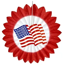 Roter Amerikanischer Papier Fächer - OS