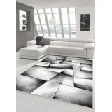 Teppich-Traum Designer Teppich Moderner Wohnzimmer Teppich Kurzflor Grau Schwarz Weiss Größe 160x230 cm