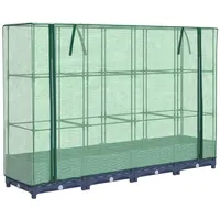 VidaXL Hochbeet mit Gewächshaus-Aufsatz Rattan-Optik 160x40x123 cm
