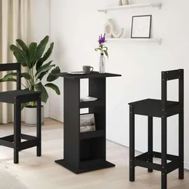 vidaXL Bartisch mit Ablagen 60 x 60 x 102 cm Schwarz