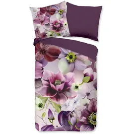 PURE luxury collection Wendebettwäsche »Chimai« 2 Stk., tlg. Mikrofaser, Pflegeleicht, Reißverschluss, Wendeoptik, Blume, Bordeaux, 98053719-0 Bordeaux 1 Stk.,