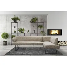 exxpo - sofa fashion Eckbank EXXPO - SOFA FASHION "Americano", braun (cappuccino), B:249cm H:83cm T:157cm, Sitzbänke, Eckbank, mit Keder und Metallfüßen, Bezug in verschiedenen Qualitäten, Topseller
