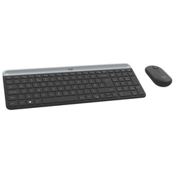 Logitech Kabelloses Tastatur-Maus-Set »MK470 Slim Combo« grau