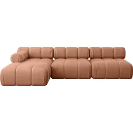 altdecor Ecksofa Samt L-Form 2-Sitzer Apricot