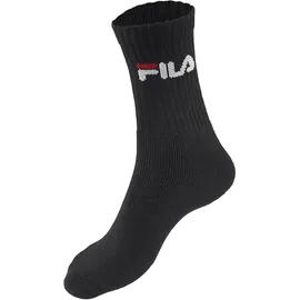 Fila UNISEX CREW TENNIS FULL TERRY SOCKS 6-Paar Schwarz 43-46