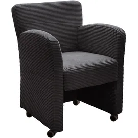 exxpo - sofa fashion Sessel Intenso Leder 66 x 83 x 66 cm Grau mit Rollen