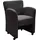 exxpo - sofa fashion Sessel Intenso Leder 66 x 83 x 66 cm Grau mit Rollen