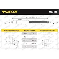 Monroe Gasfeder, Koffer-/Laderaum ML6423