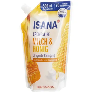 Isana Flüssigseife Nachfüllpackung Milch & Goldener Honig 0,5 l