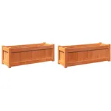 vidaXL Pflanzkübel 2 Stk. Wachsbraun Massivholz Kiefer