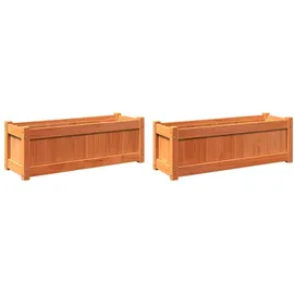 vidaXL Pflanzkübel 2 Stk. Wachsbraun Massivholz Kiefer