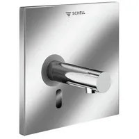 Schell Linus Fertigmontageset 019392899 Frontplatte Edelstahl, 230 mm Auslauf, Infrarot-Sensor-Elektronik, Kaltwasser, Batteriebetrieb