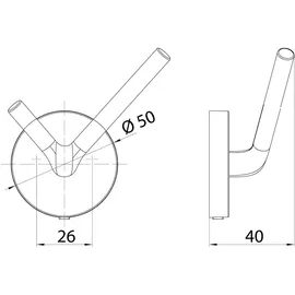 EMCO round Doppelhaken Chrom 437500101