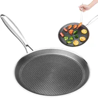 Generisch Pfannkuchenpfanne | Wabenbeschichtung Edelstahl Grill | Grillpfanne Mit Honigwaben Beschichtung Und Antihaft - für Eierkochen Outdoor Grill Herd Kochfeld Küche Camping