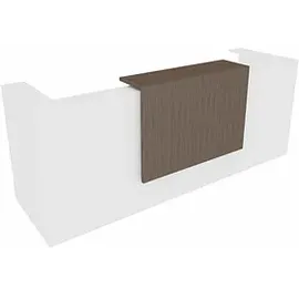 Quadrifoglio Empfangstheke gerade, weiß, eukalyptus 285,0 x 88,0 x 113,0 cm