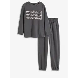 bonprix Fleece Hausanzug, grau, 44/46 (L), Fleece